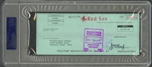 Roger Clemens 1984 Boston Red Sox Rookie Season Signed Payroll Check